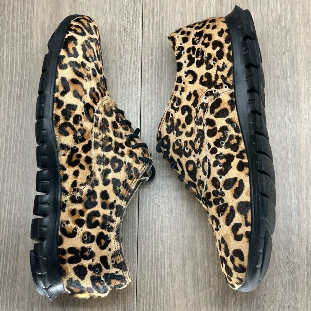 Cole Haan Shoes Womens Size 6B ZEROGRAND Leopard Sneakers Cow Hair Beige W01261